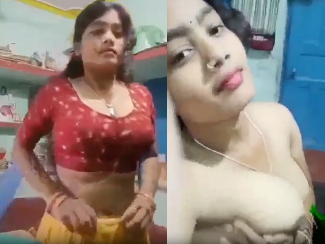 Beautiful girl stripping sari HD