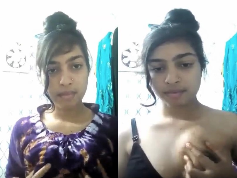 Cute Indian Girl Showing Her Melons in Bathroom