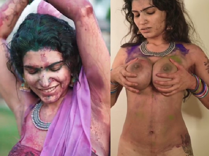 New Resmi Nair Nude Holi Spreading Pussy And Ass And Standing Masturbation